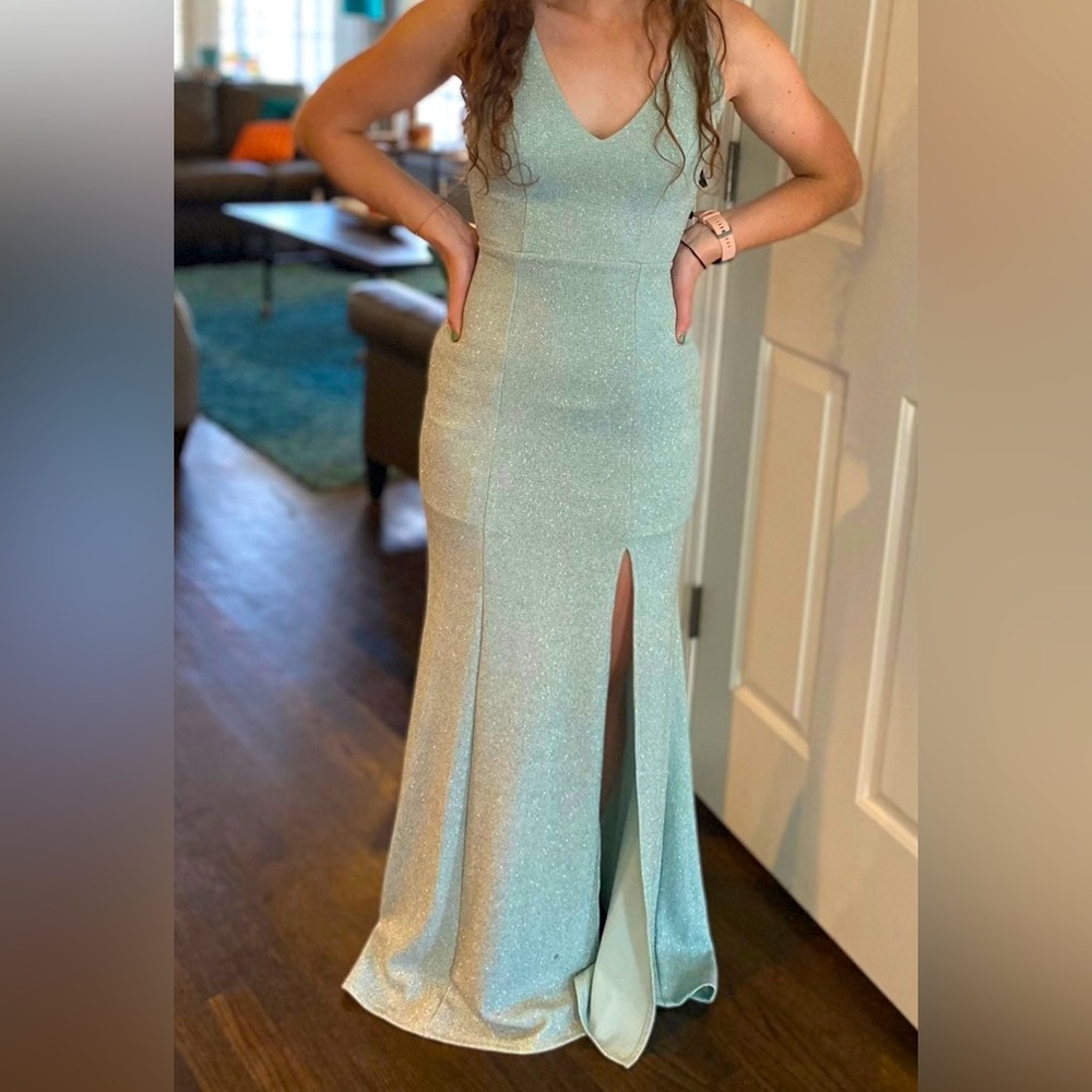 NWT Blue Green Strappy Formal Prom Dress / Gown